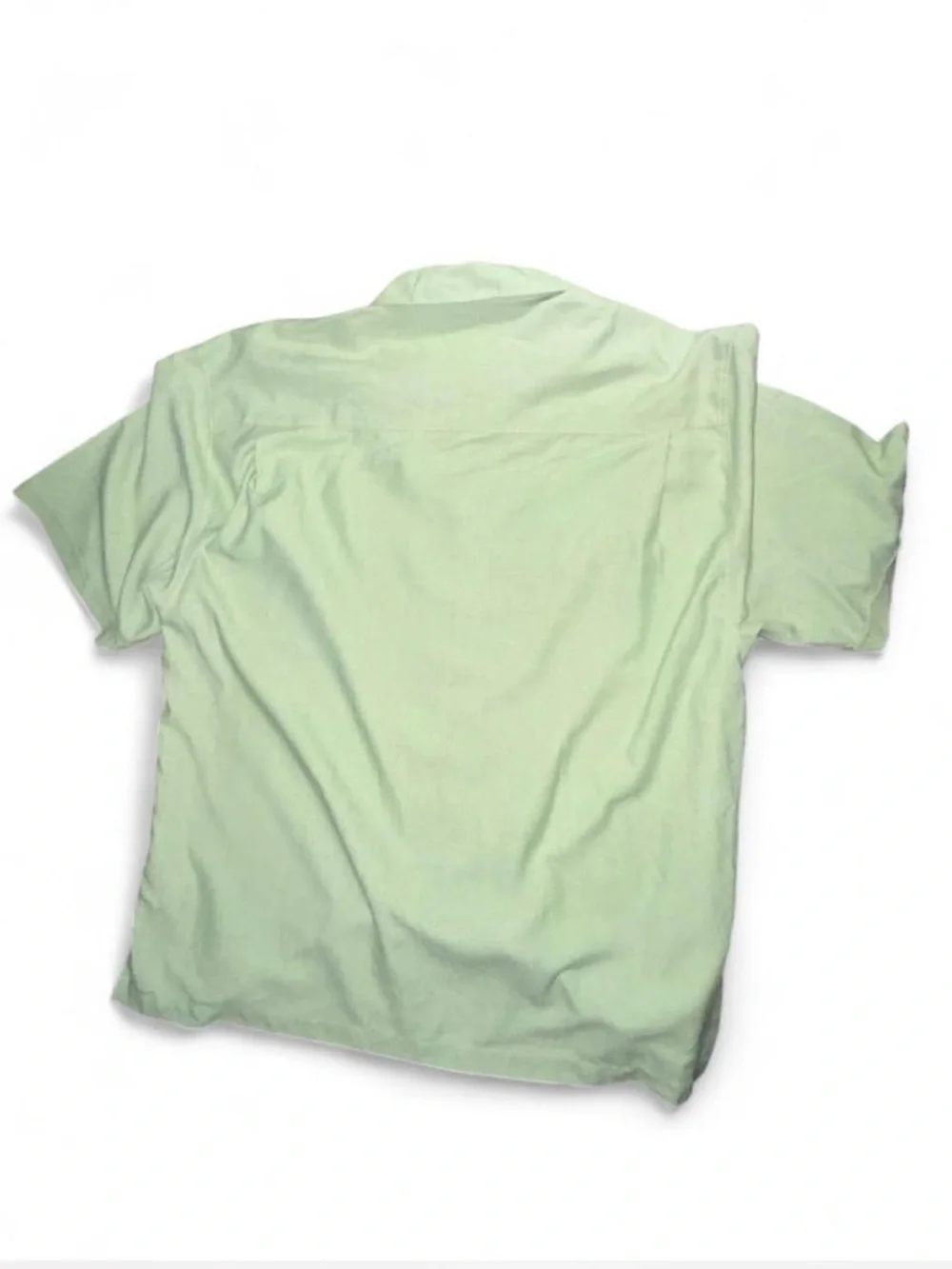 Jamaica Jaxx Sage Green 100% Silk Tropical Floral Camp Shirt Men's XXL